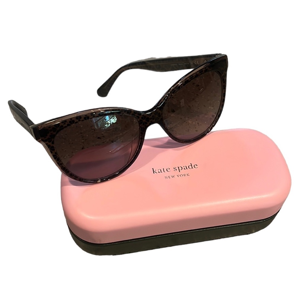 KATE SPADE DAESHA ROUND CAT EYE LENSES BROWN BLACK NEW WITH CASE AND LENS CLOTH